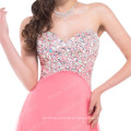 Grace Karin Strapless Pavimento Comprimento Longo Puffy Beaded Pink Prom Dress Prom Dress CL3107-3